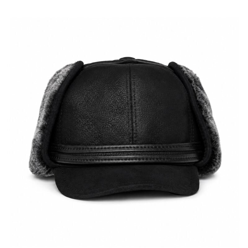 Black Fur Trapper Hat