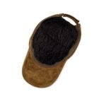 Suede genuine leather baseball cap made of premium sheepskin – luxury brown leather dad hat for men