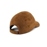 Suede genuine leather baseball cap made of premium sheepskin – luxury brown leather dad hat for men