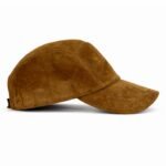 Suede genuine leather baseball cap made of premium sheepskin – luxury brown leather dad hat for men