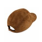 Suede genuine leather baseball cap made of premium sheepskin – luxury brown leather dad hat for men