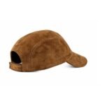 Suede genuine leather baseball cap made of premium sheepskin – luxury brown leather dad hat for men