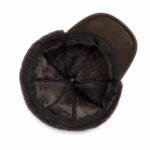 Warm and rugged: Men's shearling sheepskin leather trapper hat with ear flaps, perfect for winter adventures