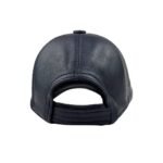 Men’s Genuine Leather Baseball Cap – Adjustable Navy Blue Lambskin Hat