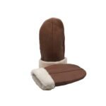 Cognac Leather Mittens Fur