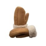 Tan Shearling Genuine Sheepskin Leather Mittens