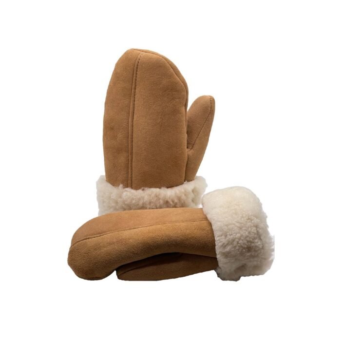 Tan Shearling Genuine Sheepskin Leather Mittens