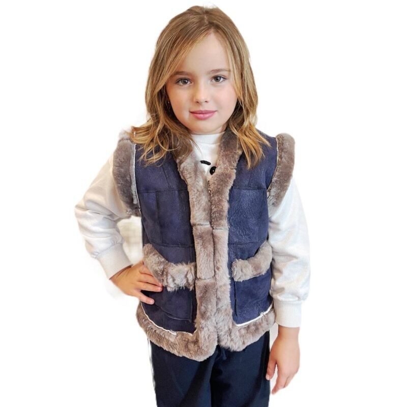 Genuine Shearling Sheepskin Leather Vest Gilet