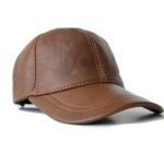 Genuine Sheepskin Leather Baseball Cap – Premium Trucker Hat with Adjustable Snapback