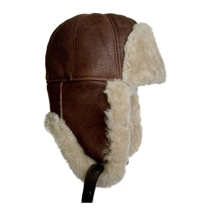 Real Shearling Kids Trapper Ushanka Aviator Hat – Genuine Sheepskin Winter Hat with Earflaps