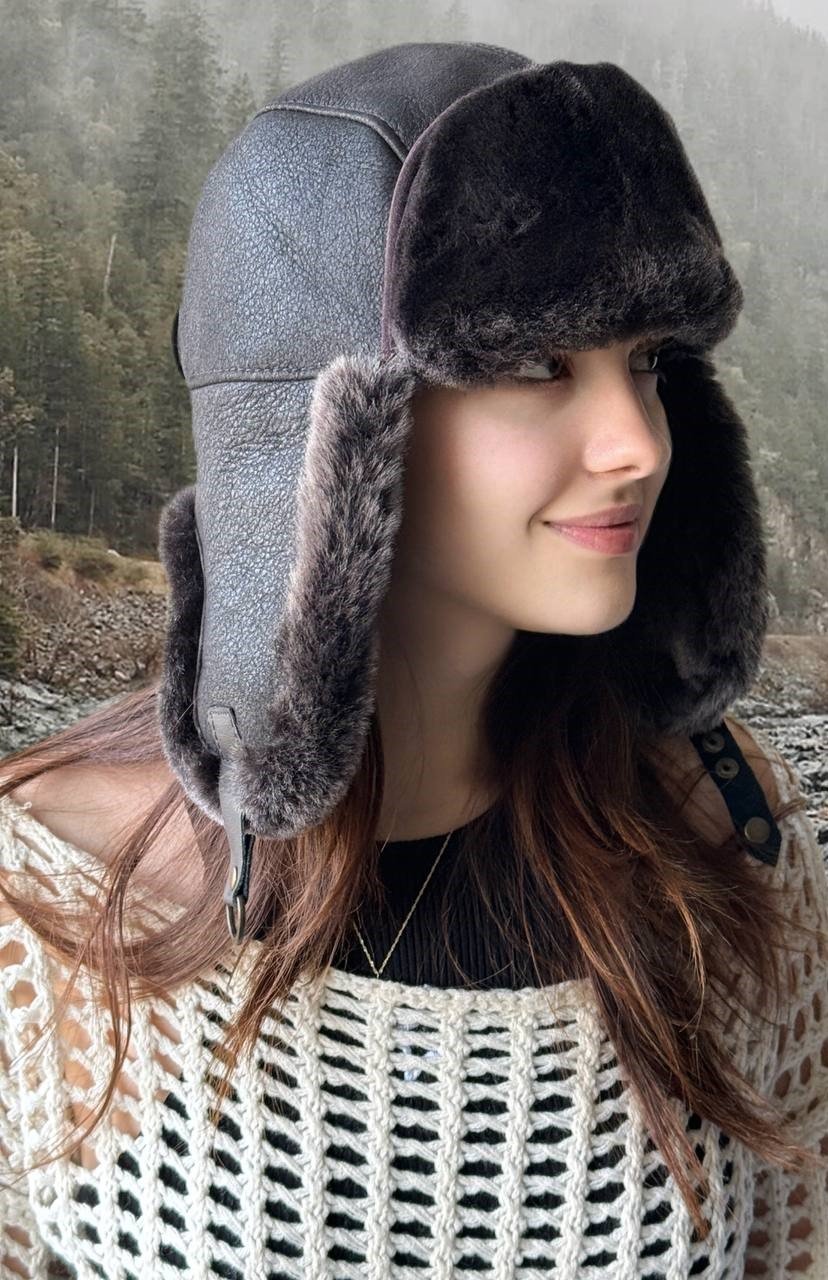 Genuine Shearling Leather Trooper Hat