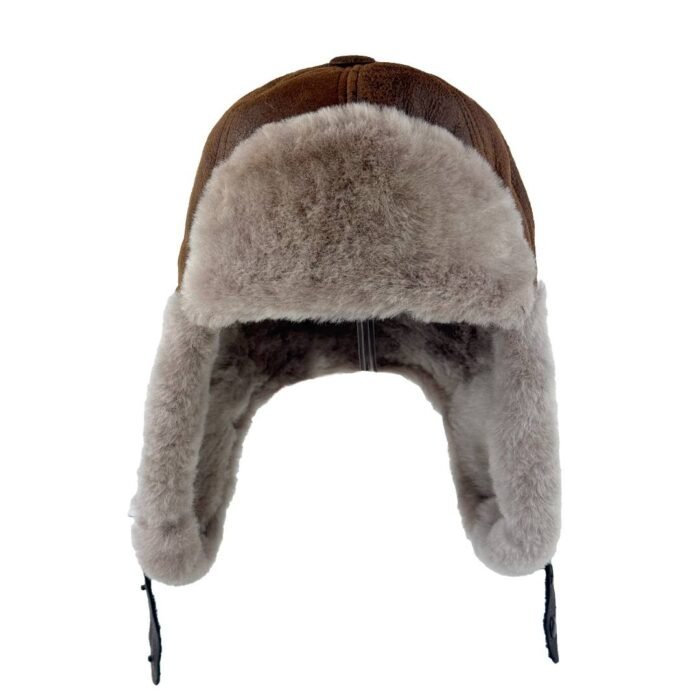 Top-rated shearling aviator hat made from real sheepskin leather. Designed for warmth, comfort, and durability. Perfect for fast shipping in winter season.