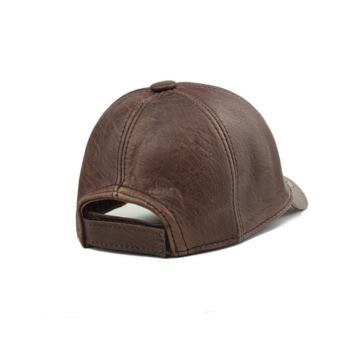 Men’s Genuine Leather Baseball Cap – Adjustable Lambskin Hat