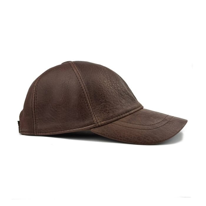 Men’s Genuine Leather Baseball Cap – Adjustable Lambskin Hat