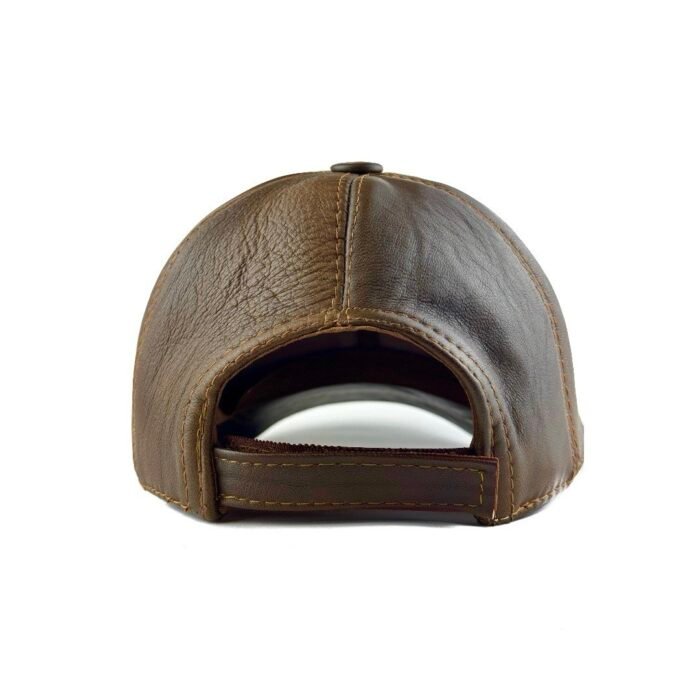 Unisex Genuine Leather Baseball Cap – Adjustable Red Lambskin Hat