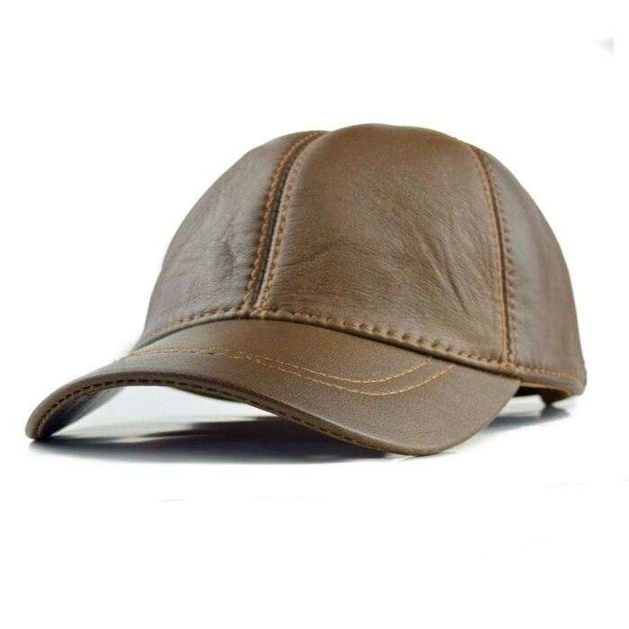 Unisex Genuine Leather Baseball Cap – Adjustable Red Lambskin Hat