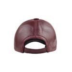 Unisex Genuine Leather Baseball Cap – Adjustable Red Wine Lambskin Hat