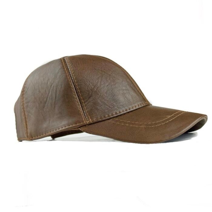 Unisex Genuine Leather Baseball Cap – Adjustable Red Lambskin Hat