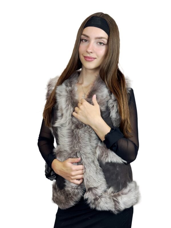 Shearling vest for men and women natural wool lining