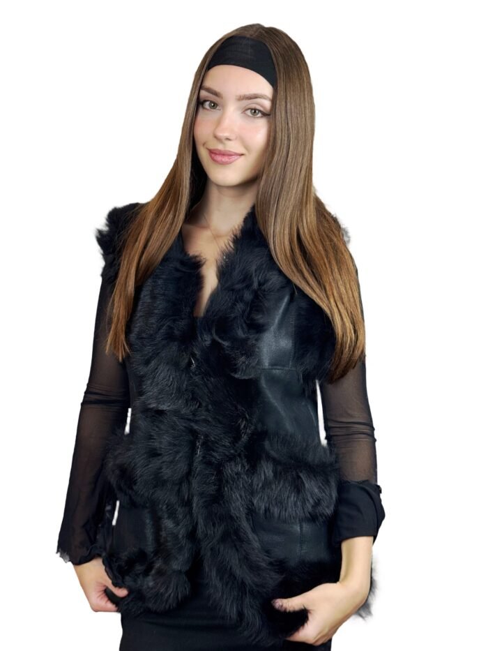 Shearling vest for men and women natural wool lining