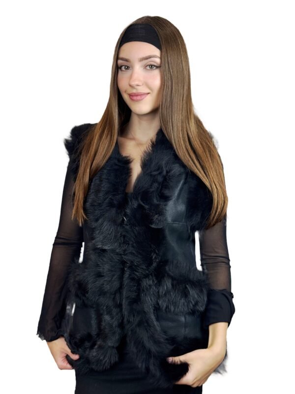 Handcrafted sheepskin gilet rustic winter fashion