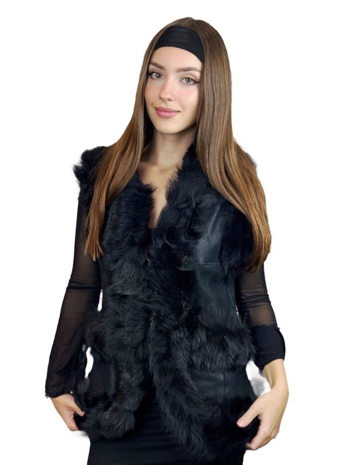 Classic sheepskin vest durable handmade winter gilet