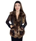 Handmade sheepskin shearling vest with wool lining