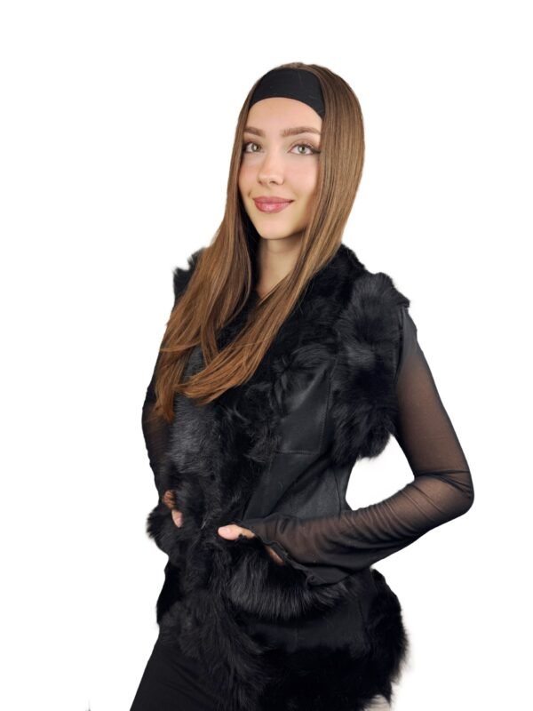 Shearling vest forand women natural wool lining