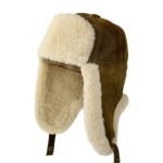 Genuine Leather Trapper Aviator Hat Russian Ushanka Shearling Sheepskin Winter Cap with Ear Flaps for Men and Women