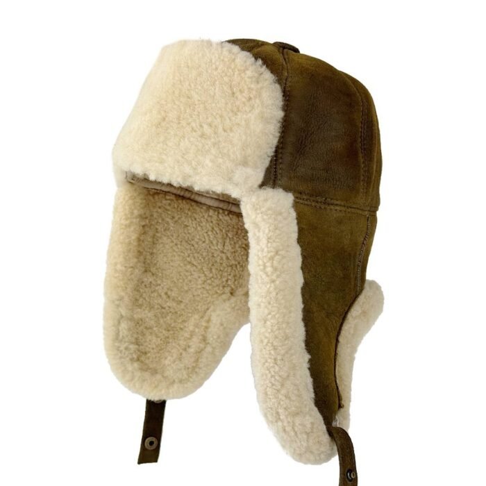 Genuine Leather Trapper Aviator Hat Russian Ushanka Shearling Sheepskin Winter Cap with Ear Flaps for Men and Women