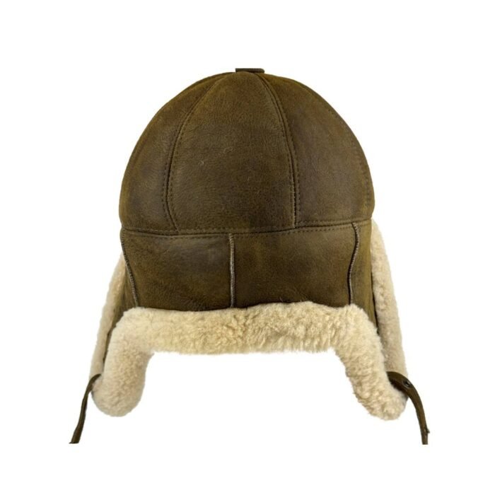 Genuine Leather Trapper Aviator Hat Russian Ushanka Sheepskin Shearling Winter Cap with Ear Flaps for Men and Women