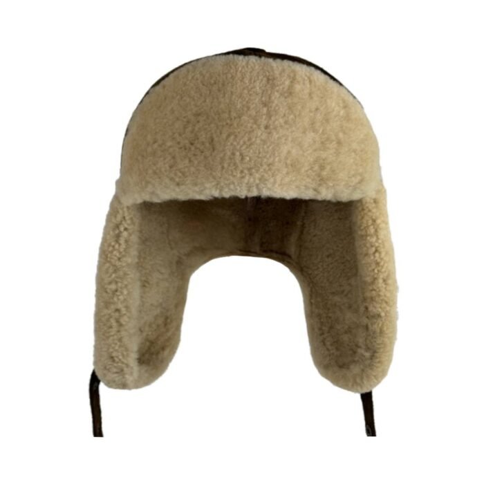 Genuine Leather Trapper Aviator Hat Russian Ushanka Sheepskin Shearling Winter Cap with Ear Flaps for Men and Women