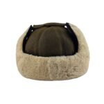 Real Sheepskin Ushanka Trapper Hat with Fur Lining – Warm Winter Aviator Cap for Men