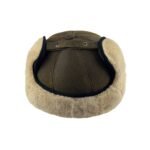Real Sheepskin Ushanka Trapper Hat with Fur Lining – Warm Winter Aviator Cap for Men
