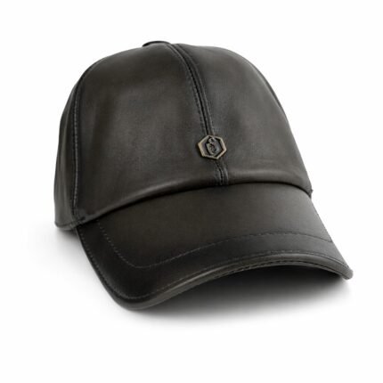 genuine leather baseball cap made of premium sheepskin – luxury brown leather dad hat for men