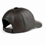 genuine leather baseball cap made of premium sheepskin – luxury brown leather dad hat for men