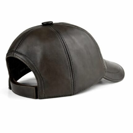 genuine leather baseball cap made of premium sheepskin – luxury brown leather dad hat for men