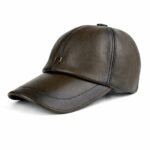 genuine leather baseball cap made of premium sheepskin – luxury brown leather dad hat for men