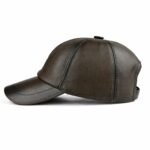 genuine leather baseball cap made of premium sheepskin – luxury brown leather dad hat for men