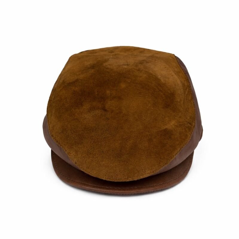 Brown suede flat cap
