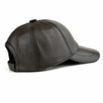 genuine leather baseball cap made of premium sheepskin – luxury brown leather dad hat for men