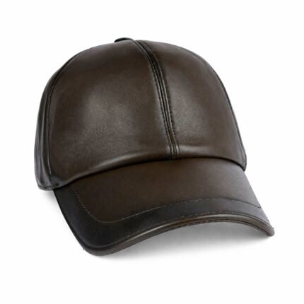 Genuine Leather Military Green Baseball Cap