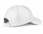 Leather baseball cap with curved brim and adjustable back strap.