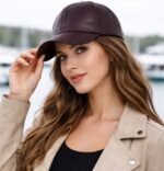 Dark Bordo Baseball Leather Cap