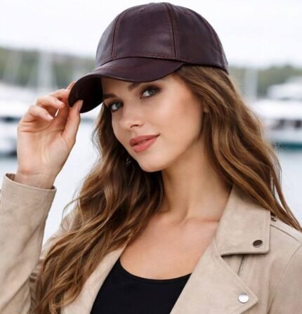 Dark Bordo Baseball Leather Cap