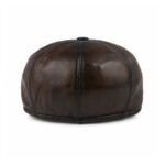 Leather Newsboy Cap for Men – Genuine Sheepskin Flat Cap