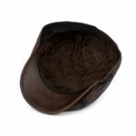 Leather Newsboy Cap for Men – Genuine Sheepskin Flat Cap