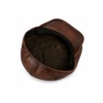 Leather Newsboy Cap for Men – Genuine Sheepskin Flat Cap