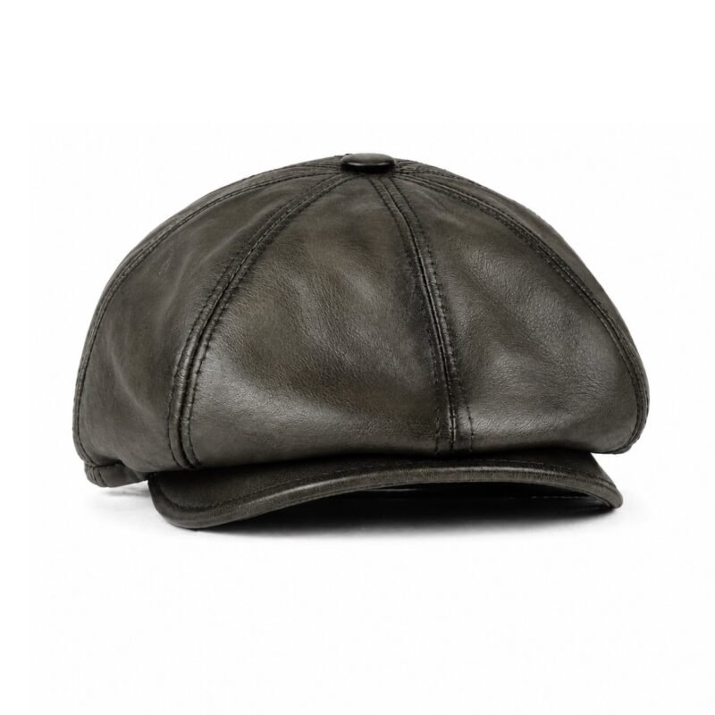 Men’s Vintage Leather Newsboy Cap, Soft & Durable