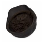 Leather Newsboy Cap for Men – Genuine Sheepskin Flat Cap in Dark Brown